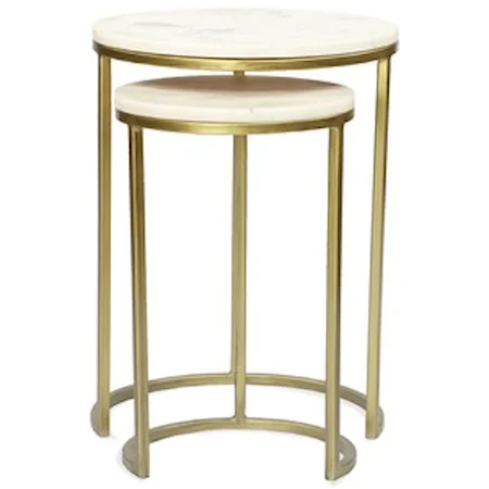 Nesting Side Tables with Marble Tops